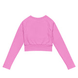 Extremely Stoked Pink Long Sleeve Crop Top