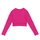 Extremely Stoked Hot Pink Long Sleeve Crop Top