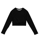 Extremely Stoked Solid Black Long Sleeve Crop Top