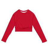 Extremely Stoked Cherry Red Long Sleeve Crop Top