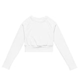 Extremely Stoked Solid White Long Sleeve Crop Top