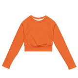 Extremely Stoked Orange Long Sleeve Crop Top