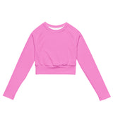 Extremely Stoked Pink Long Sleeve Crop Top