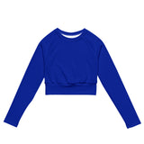 Extremely Stoked Royal Blue Long Sleeve Crop Top