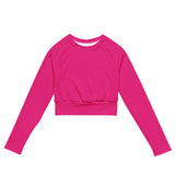 Extremely Stoked Hot Pink Long Sleeve Crop Top