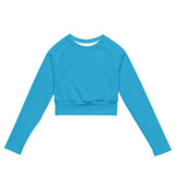 Extremely Stoked Aqua Blue Long Sleeve Crop Top