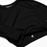 Extremely Stoked Solid Black Long Sleeve Crop Top