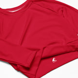 Extremely Stoked Cherry Red Long Sleeve Crop Top