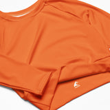 Extremely Stoked Orange Long Sleeve Crop Top