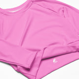 Extremely Stoked Pink Long Sleeve Crop Top