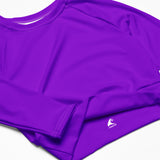 Extremely Stoked Purple Long Sleeve Crop Top