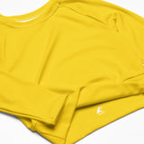 Extremely Stoked Yellow Long Sleeve Crop Top