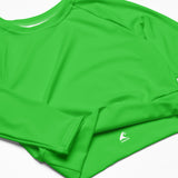 Extremely Stoked Lime Green Long Sleeve Crop Top