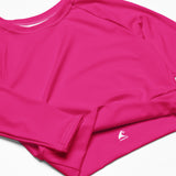 Extremely Stoked Hot Pink Long Sleeve Crop Top