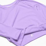 Extremely Stoked Lavender Long Sleeve Crop Top