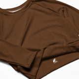 Extremely Stoked Brown Long Sleeve Crop Top