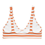 Orange and White Beach Stripes Bikini Top - Extremely Stoked