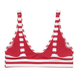 Red and White Beach Stripes Bikini Top - Extremely Stoked