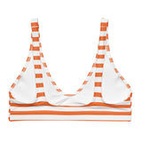 Orange and White Beach Stripes Bikini Top