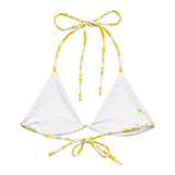 Yellow and White Hawaiian Flowers String Bikini Top