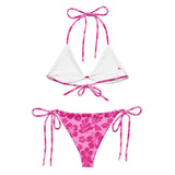 Three Pinks Hawaiian Flowers String Bikini