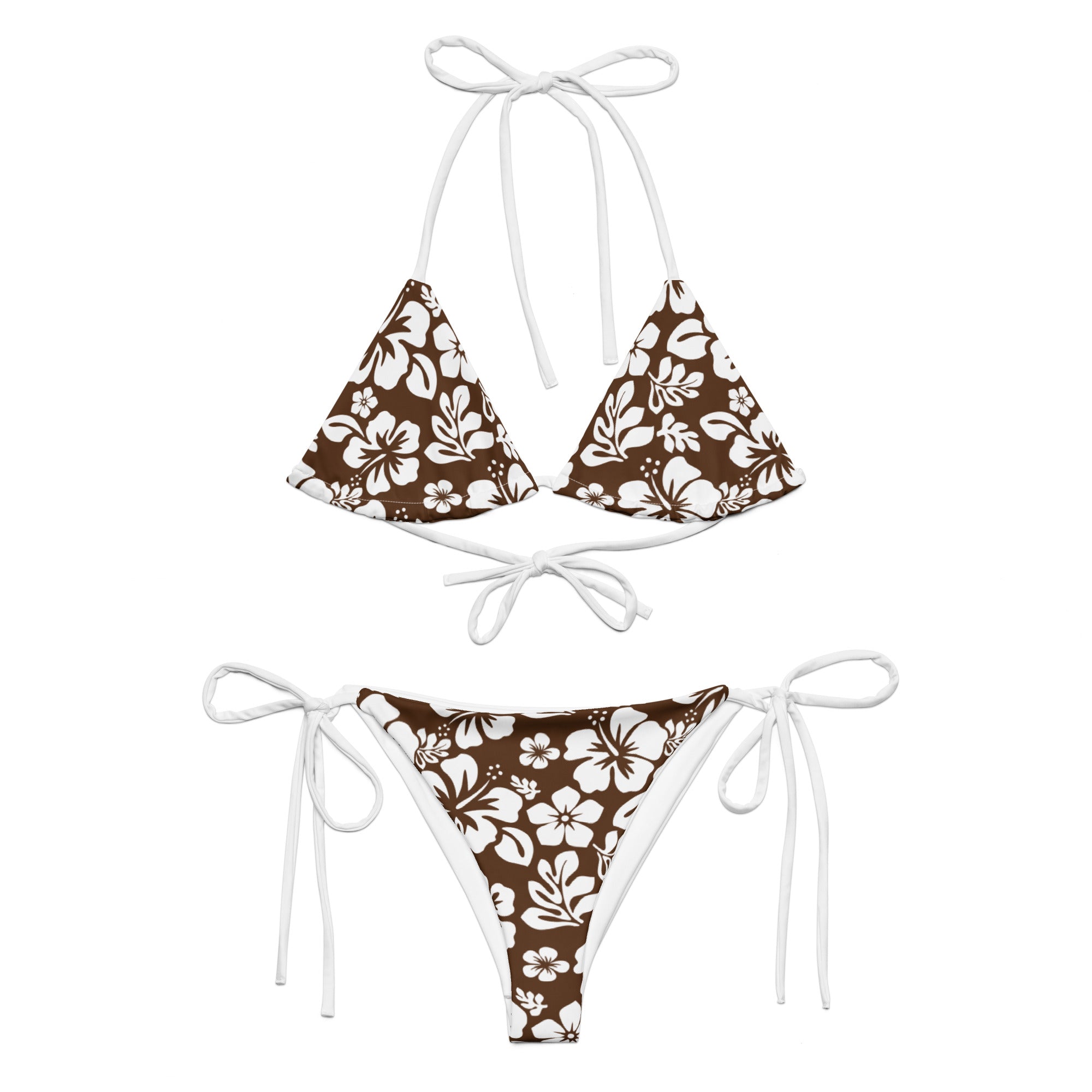 ビキニ [OPEN YY] FLOWER STRAPPY BIKINI - BROWN Swimwear