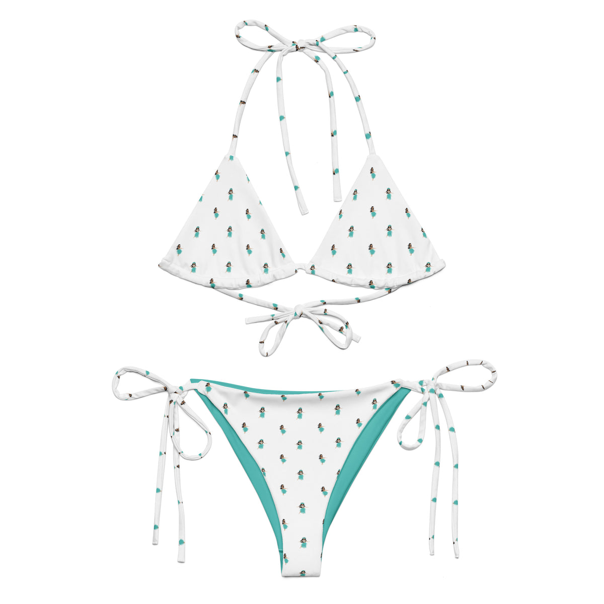 Ocean Blues Preppy Surfer Girl Plaid String Bikini – Eco Swimwear by E ...