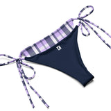 Lavender and Navy Blue Surfer Girl Plaid String Bikini