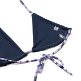 Lavender and Navy Blue Surfer Girl Plaid String Bikini