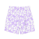 Lavender and White Hawaiian Flowers Men's Swimsuit - Extremely Stoked