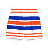 Royal Blue and Juicy Orange Beach Stripes Men's Swim Shorts