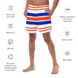 Royal Blue and Juicy Orange Beach Stripes Men's Swim Shorts