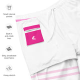 Orange, Pink and Hot Pink Beach Stripes Men's Swim Shorts