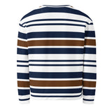 Brown, White and Navy Blue Classic Surf Stripes Eco Sweatshirt