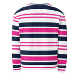 Hot Pink, White and Navy Blue Classic Surf Stripes Eco Sweatshirt