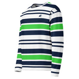 Lime Green, White and Navy Blue Classic Surf Stripes Eco Sweatshirt