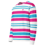 Aqua Blue, White and Hot Pink Classic Surf Stripes Eco Sweatshirt