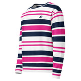 Hot Pink, White and Navy Blue Classic Surf Stripes Eco Sweatshirt