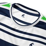 Lime Green, White and Navy Blue Classic Surf Stripes Eco Sweatshirt