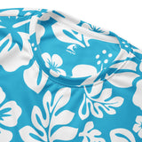 Aqua Blue and White Hawaiian Flowers Aloha Sweatshirt - Eco Apparel by Extremely Stoked®