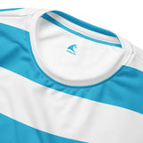 Aqua Blue and White Beach Stripes Sweatshirt - Eco Apparel by Extremely Stoked®