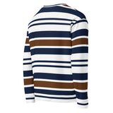 Brown, White and Navy Blue Classic Surf Stripes Eco Sweatshirt