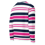 Hot Pink, White and Navy Blue Classic Surf Stripes Eco Sweatshirt