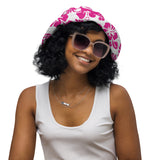 Hot Pink and White Hawaiian Flowers Reversible Bucket Hat - Extremely Stoked