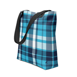 Ocean Blues Preppy Surfer Girl Plaid Beach Tote Bag from Extremely Stoked