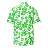 Lime Green and White Hawaiian Print Aloha Shirt - Extremely Stoked