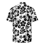 Black and White Hawaiian Print Aloha Shirt - Extremely Stoked