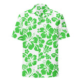 Lime Green and White Hawaiian Print Aloha Shirt - Extremely Stoked