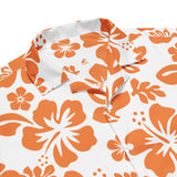 Orange and White Hawaiian Print Aloha Shirt - Extremely Stoked