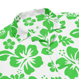 Lime Green and White Hawaiian Print Aloha Shirt - Extremely Stoked